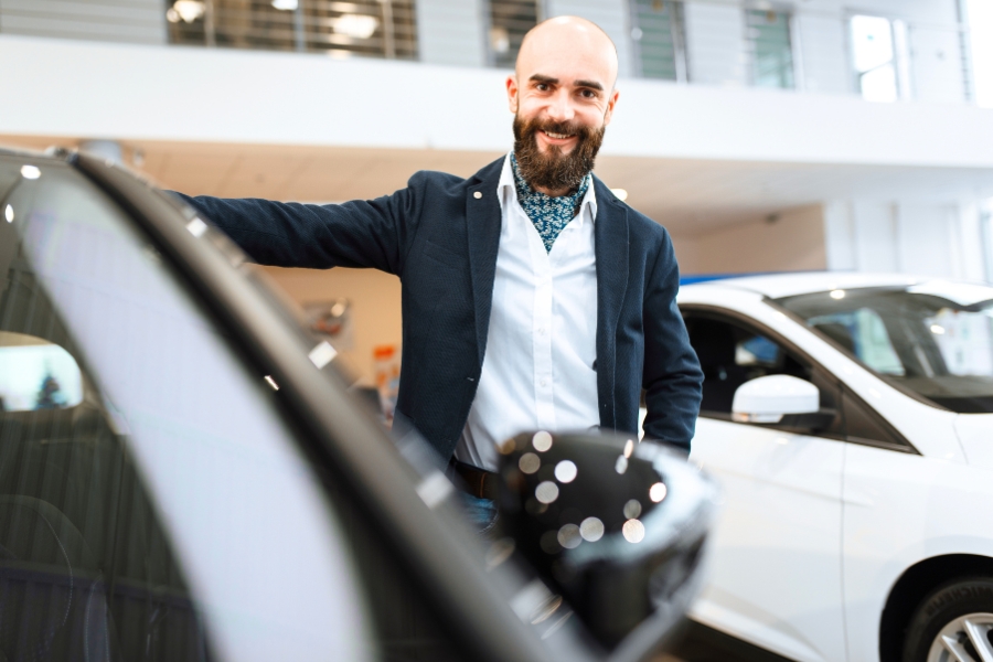 Man Renting a Car
