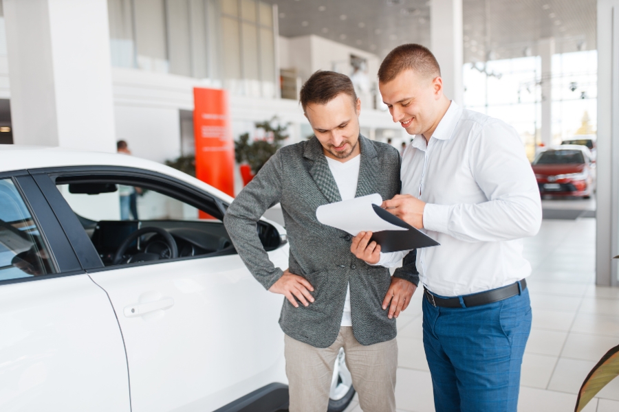 Man Renting a Car